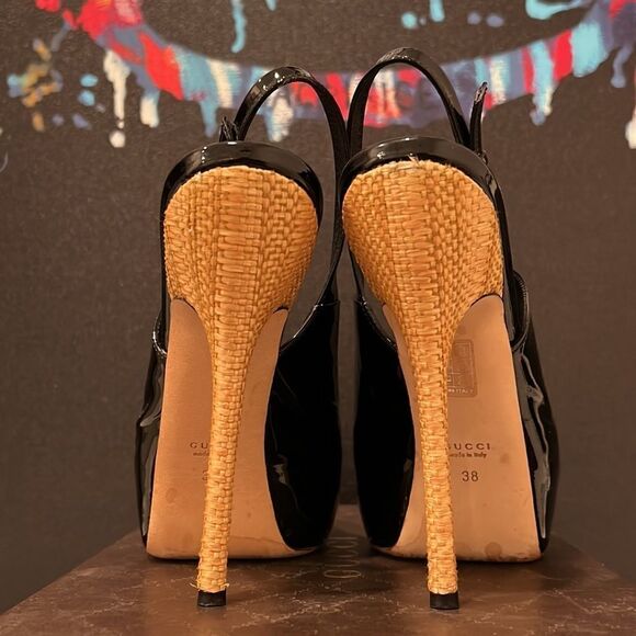 Gucci Patent Peep Toe Heels - Picture 4 of 10